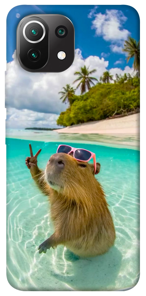 Чехол Сapybara vacation для Xiaomi Mi 11 Lite