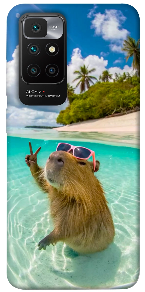 Чехол Сapybara vacation для Xiaomi Redmi 10