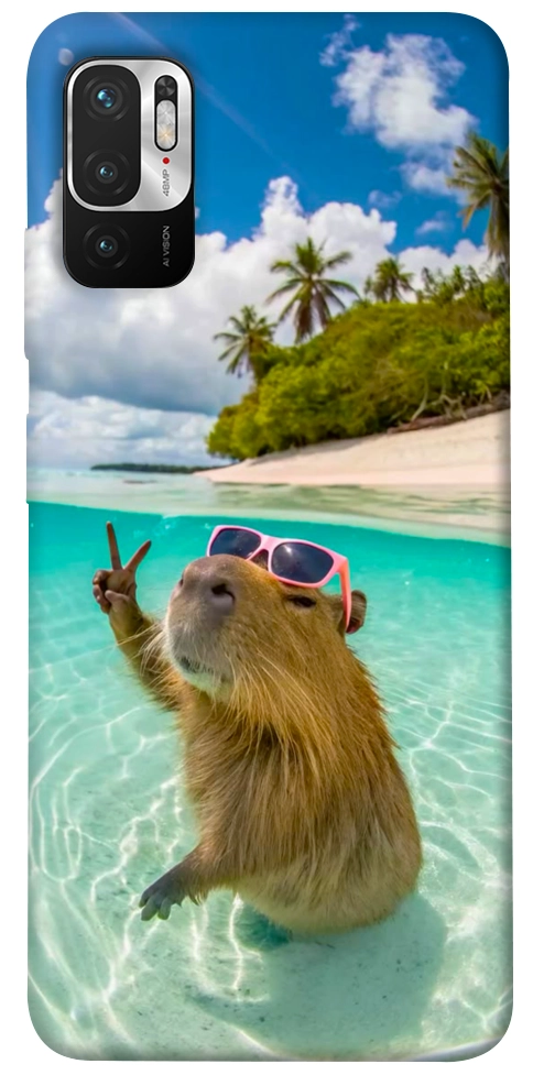 Чехол Сapybara vacation для Xiaomi Redmi Note 10 5G