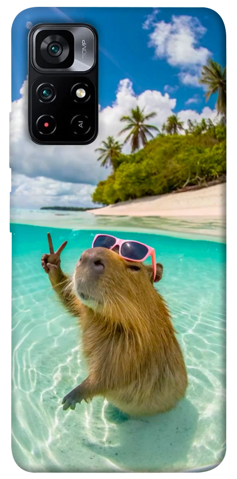 Чохол Сapybara vacation для Xiaomi Poco M4 Pro 5G
