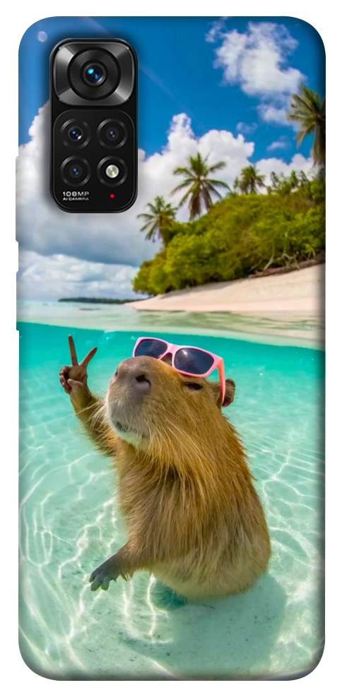 Чохол Сapybara vacation для Xiaomi Redmi Note 11 (Global)