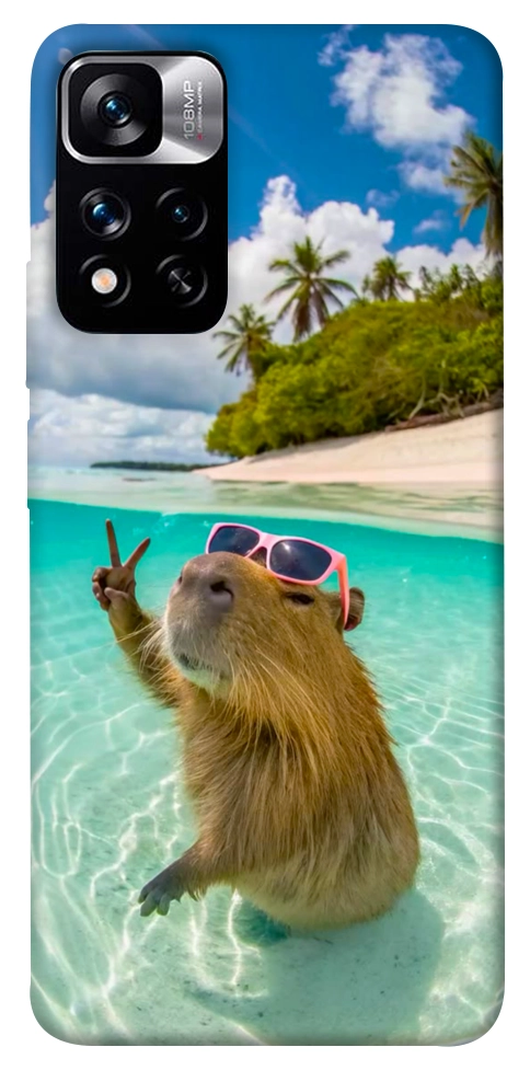 Чехол Сapybara vacation для Xiaomi Redmi Note 11 5G