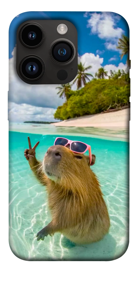 Чохол Сapybara vacation для iPhone 14 Pro