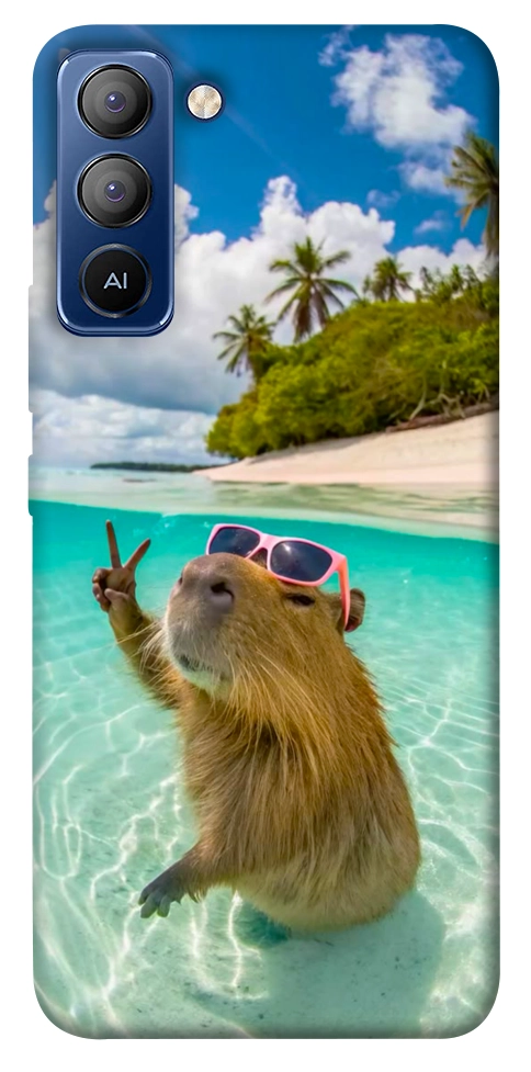 Чехол Сapybara vacation для TECNO Pop 5 Pro