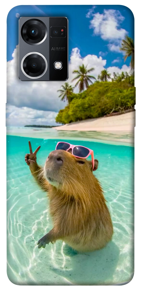 Чохол Сapybara vacation для Oppo Reno 7 4G