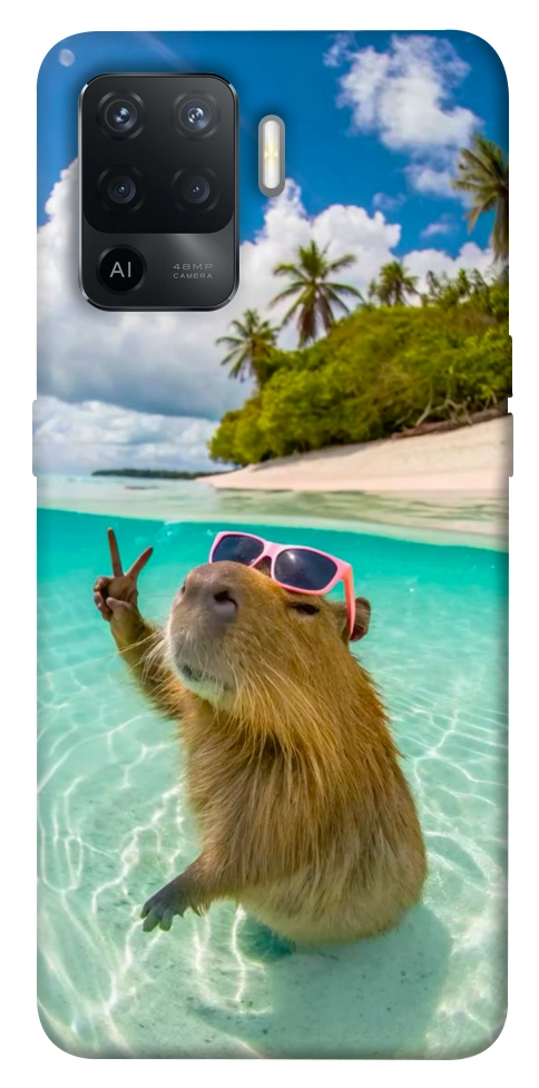 Чехол Сapybara vacation для Oppo Reno 5 Lite