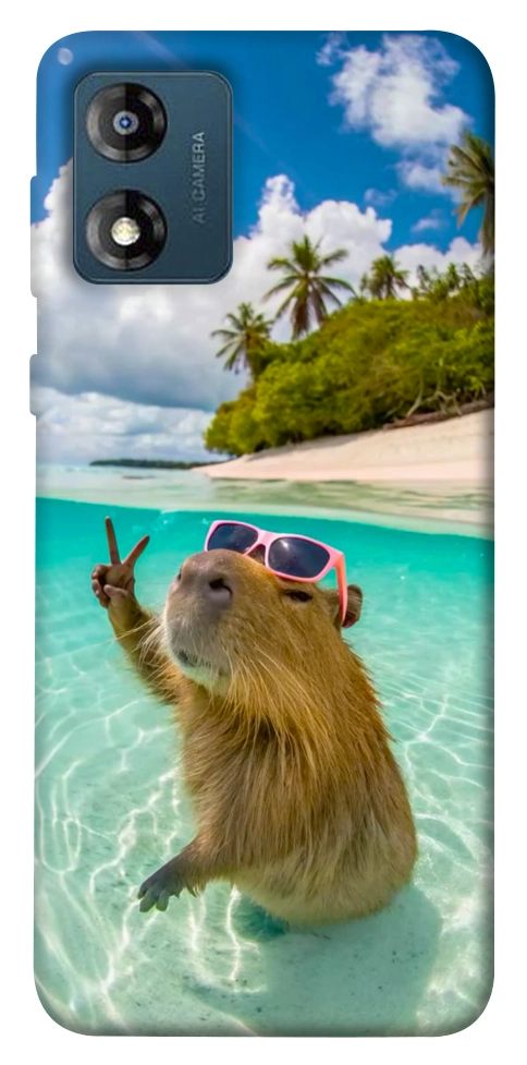 Чохол Сapybara vacation для Motorola Moto E13