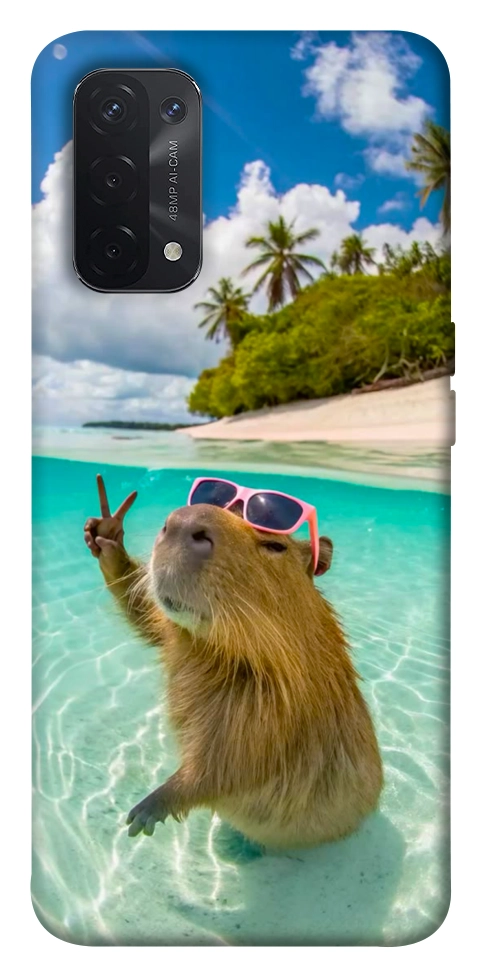 Чохол Сapybara vacation для Oppo A74 5G