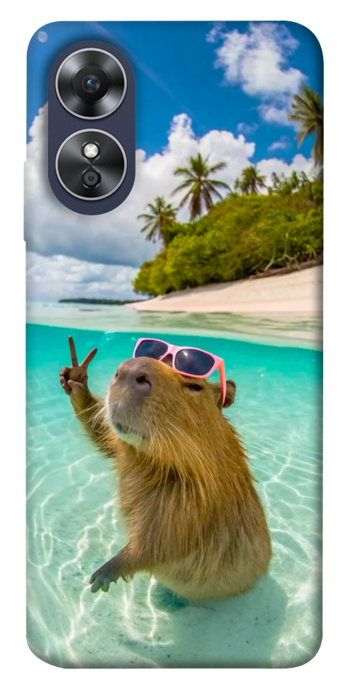 Чохол Сapybara vacation для Oppo A17