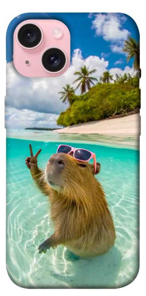 Чехол Сapybara vacation для iPhone 15