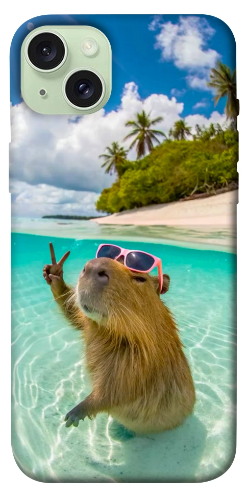 Чехол Сapybara vacation для iPhone 15 Plus