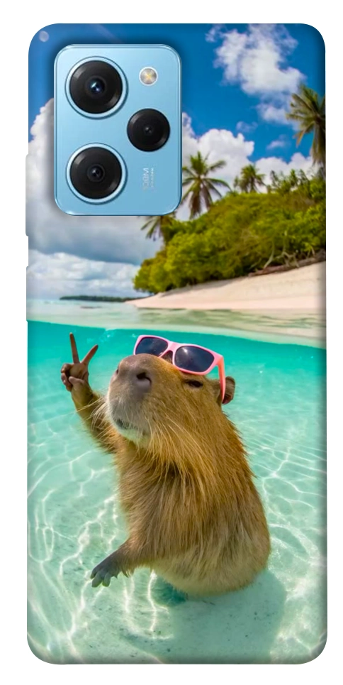 Чохол Сapybara vacation для Xiaomi Poco X5 Pro 5G