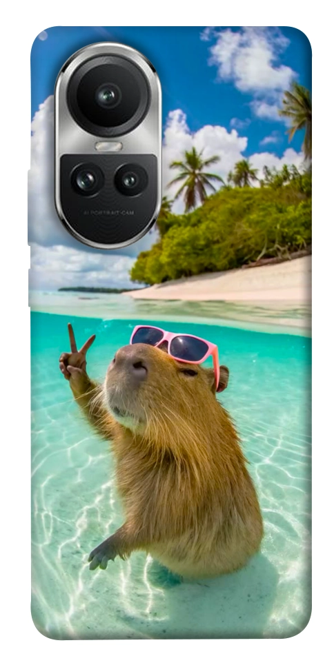 Чохол Сapybara vacation для Oppo Reno 10
