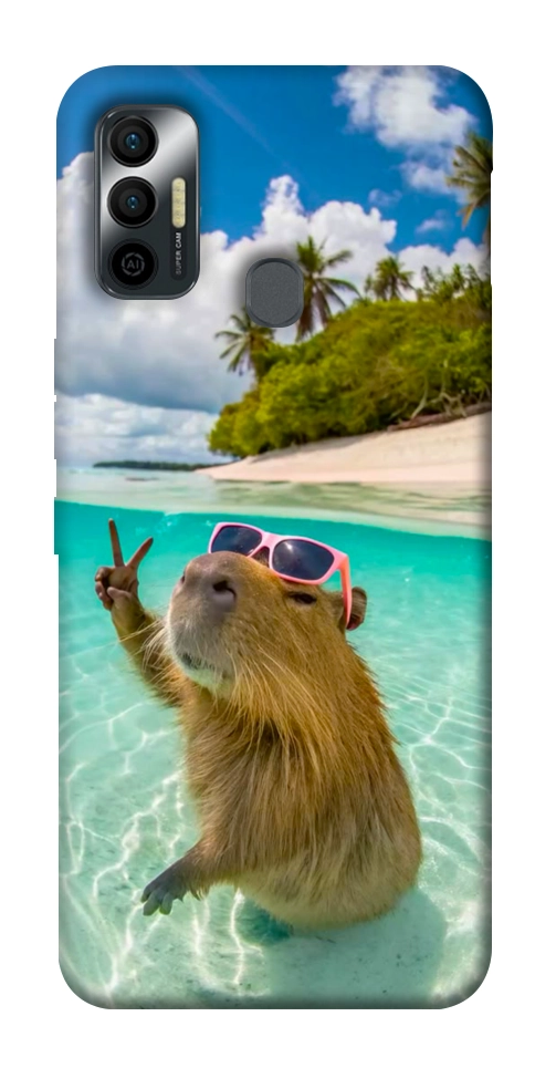 Чохол Сapybara vacation для TECNO Spark 7