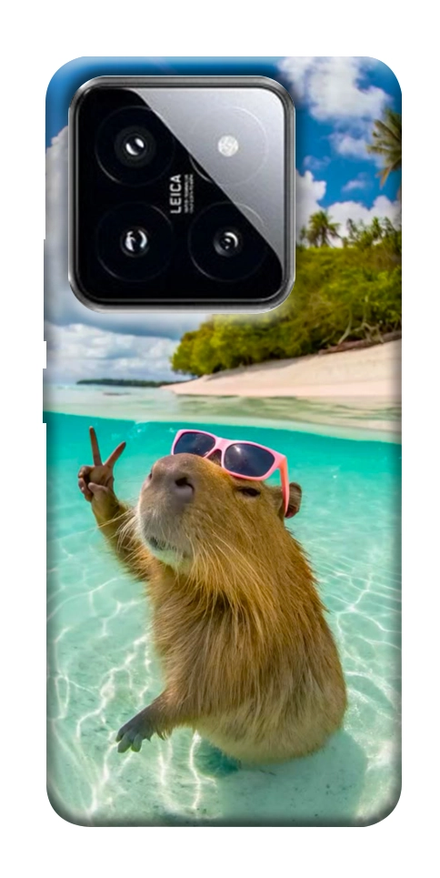 Чохол Сapybara vacation для Xiaomi 14 Pro