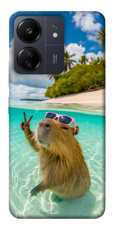 Чехол Сapybara vacation для Xiaomi Poco C65