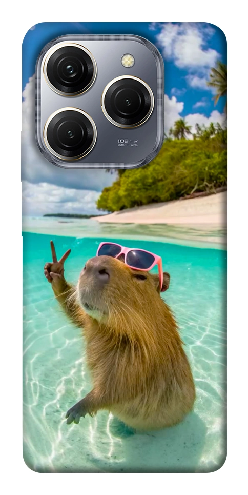 Чохол Сapybara vacation для TECNO Spark 20 Pro