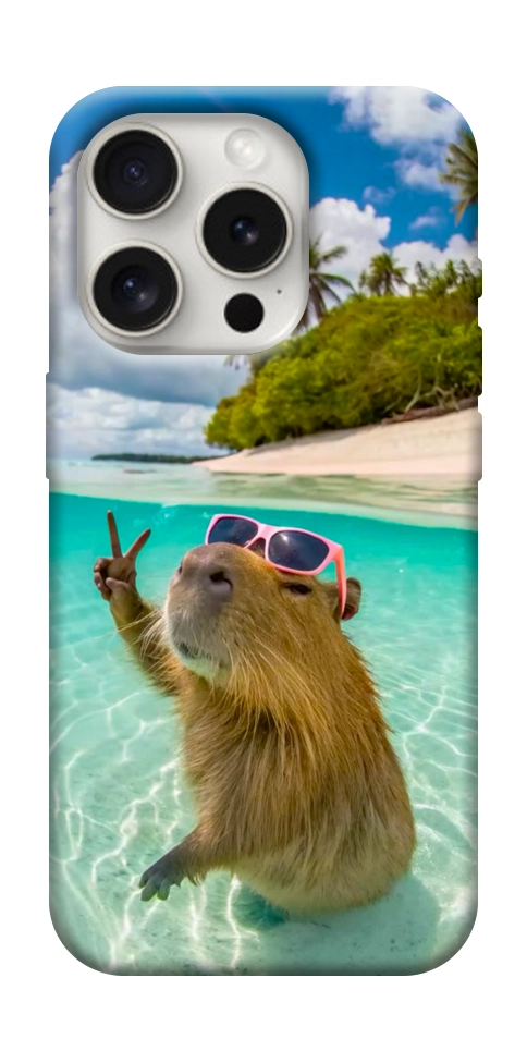 Чехол Сapybara vacation для iPhone 16 Pro