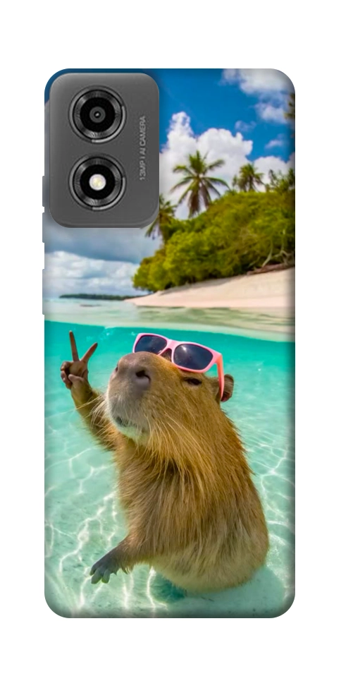 Чохол Сapybara vacation для Motorola Moto E14