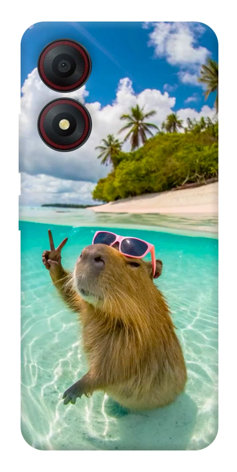 Чохол Сapybara vacation для ZTE Blade A34 4G
