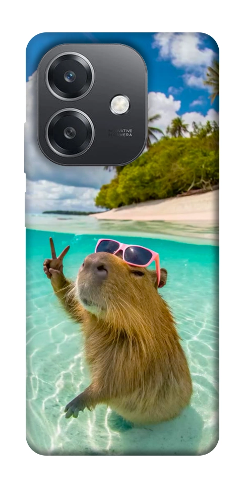 Чохол Сapybara vacation для Oppo А3х 4G