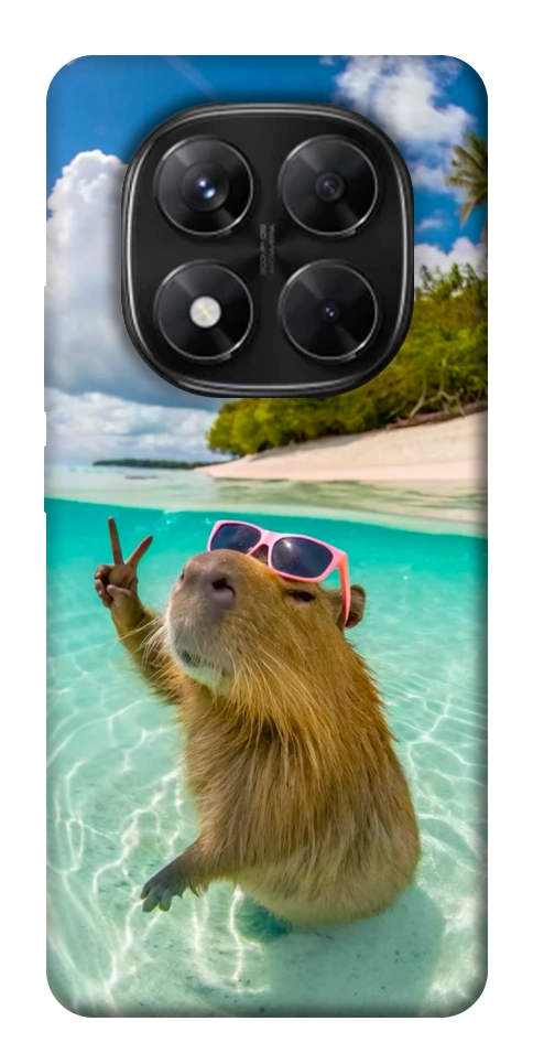 Чехол Сapybara vacation для Xiaomi Redmi Note 14 Pro 5G