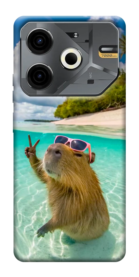 Чехол Сapybara vacation для TECNO Pova 6 Neo (LI6)