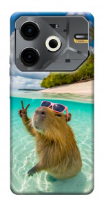 Чехол Сapybara vacation для TECNO Pova 6 Neo (LI6)