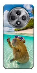Чехол Сapybara vacation для Oppo Reno 12 F 4G