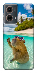 Чохол Сapybara vacation для Motorola Moto G85
