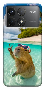 Чехол Сapybara vacation для Xiaomi Poco F6 Pro