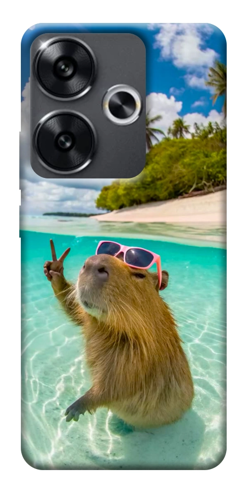 Чохол Сapybara vacation для Xiaomi Poco F6