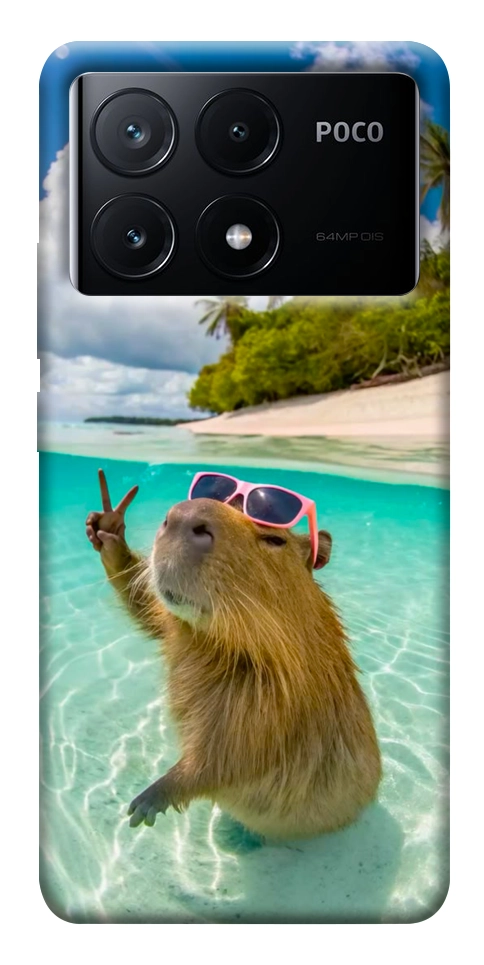 Чохол Сapybara vacation для Xiaomi Poco X6 Pro