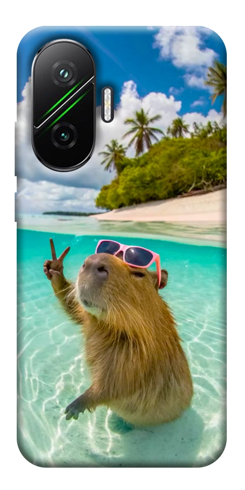 Чохол Сapybara vacation для Xiaomi Poco F7