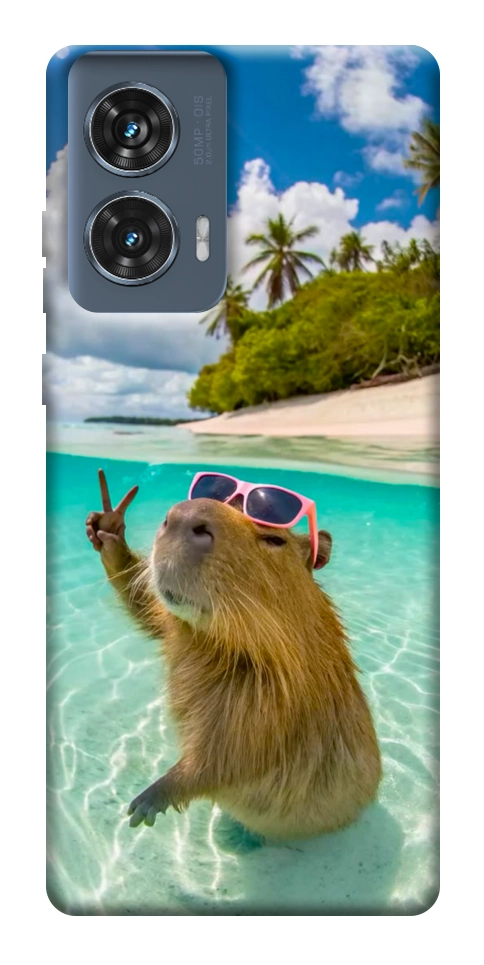 Чехол Сapybara vacation для Motorola Edge 50 Fusion