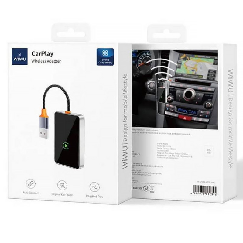 Купить Адаптер WIWU Wi-CP002 car wireless CarPlay iOS (Silver) на vchehle.ua