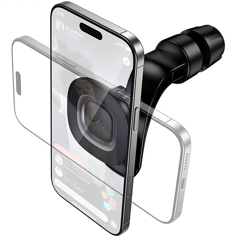 Фото Автодержатель Hoco H99 Crown magnetic на подголовник (Black metal gray) в магазине vchehle.ua