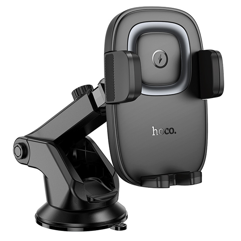 Заказать Автодержатель с БЗУ Hoco HW32 Crown push-type (center console) (Black / Metal gray) на vchehle.ua