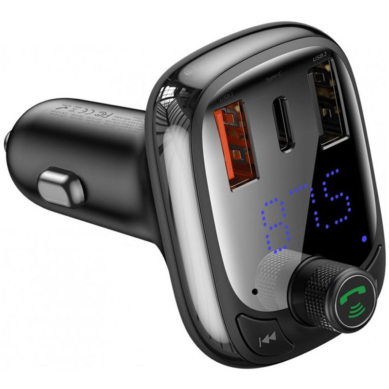 Фото АЗУ FM модулятор Baseus S-13 36W (2USB-A/1C) (CCMT000101) (Черный) на vchehle.ua