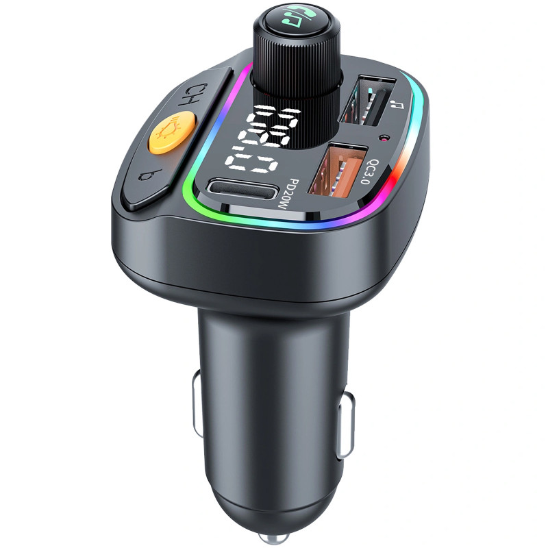 Купить АЗУ FM модулятор WIWU QC031 MP3 Car PD20W+QC3.0 (2USB-A/1C) (Black) на vchehle.ua