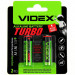Батарейка VIDEX TURBO LR06 (AA) blister 2 (Черный / Зеленый)