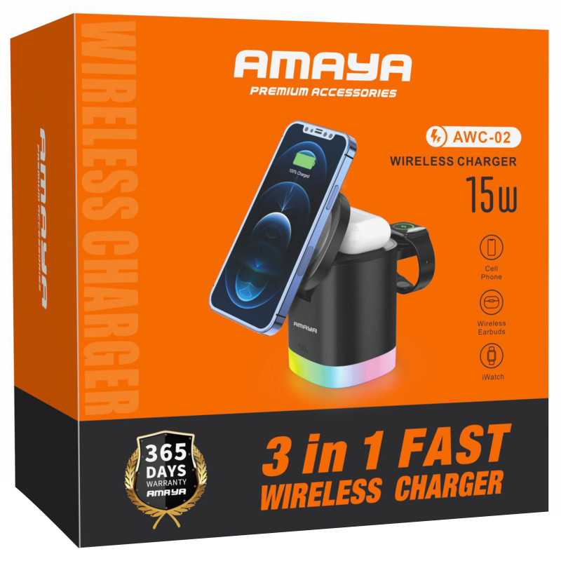 Фото БЗП Amaya AWC-02 3-in-1 15W (Black) на vchehle.ua