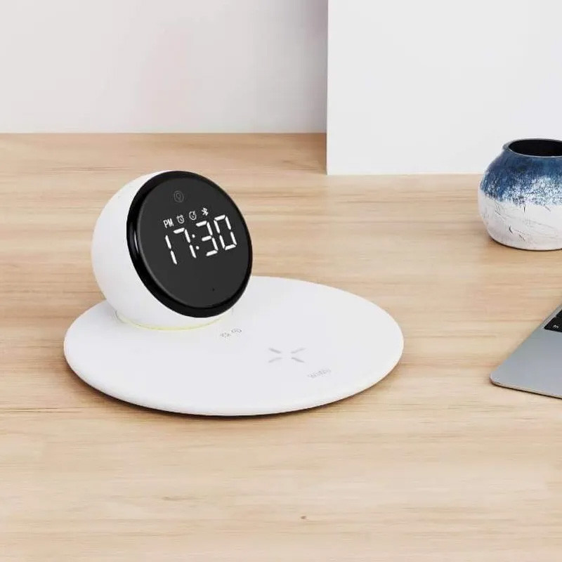 БЗП WIWU Wi-W017 15W Wireless Charger+Digital Alarm+Bluetooth Speaker (White) в магазині vchehle.ua