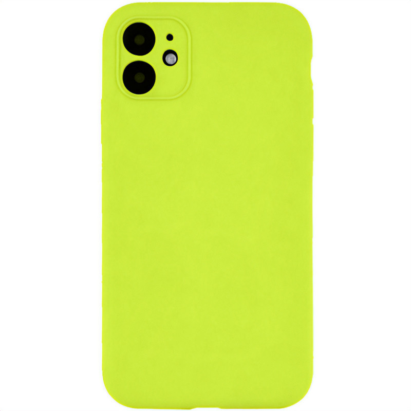 Чехол Silk Full Camera Protective (AA) NO LOGO для Apple iPhone 12 (6.1") (Кислотно-зеленый / Acid Green)