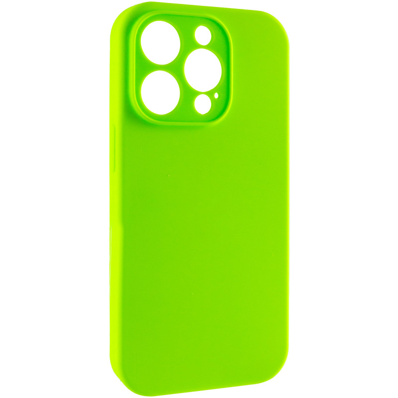 Чохол Silk Full Camera Protective (AA) NO LOGO на Apple iPhone 15 Pro (6.1") (Кислотно-зелений / Acid Green)
