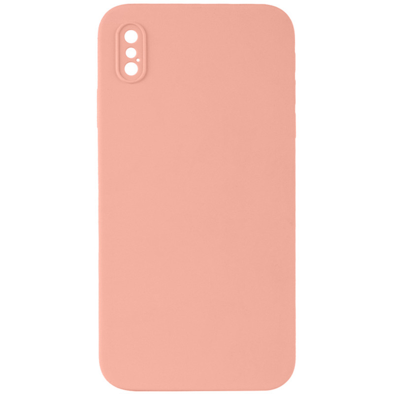 Чехол Silk Square Full Camera Protective (AA) NO LOGO для Apple iPhone X / XS (5.8") (Персиковый / Peach)