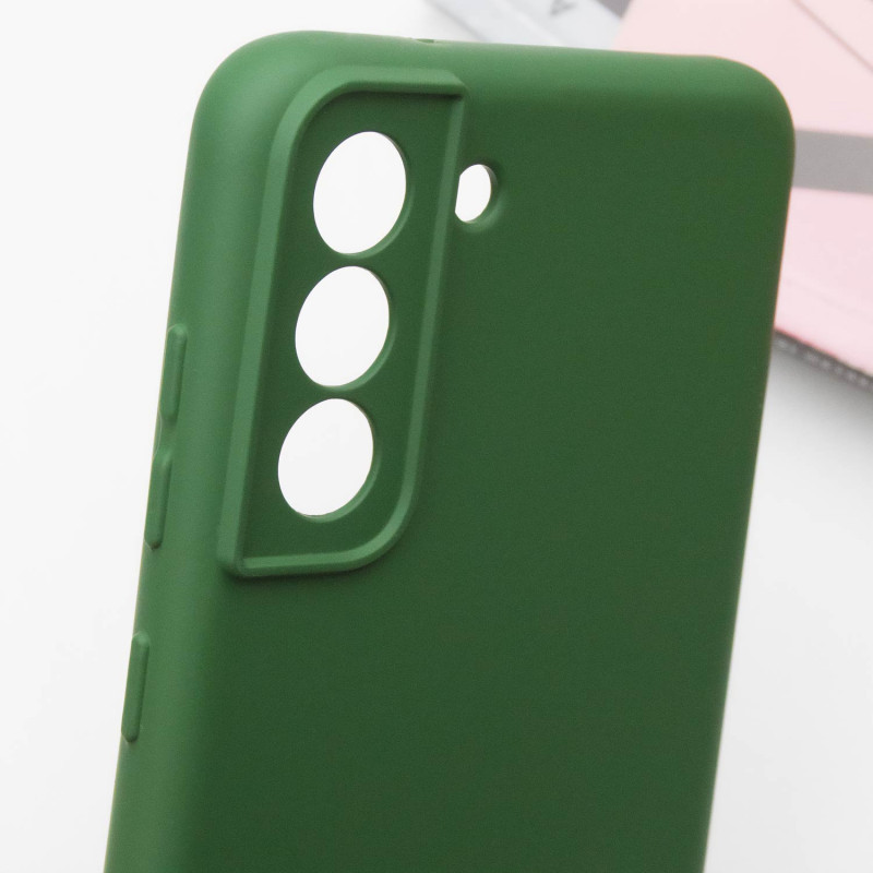 Купить Чехол TPU GETMAN Liquid Silk Full Camera для Samsung Galaxy S21 FE (Зеленый / Dark green) на vchehle.ua