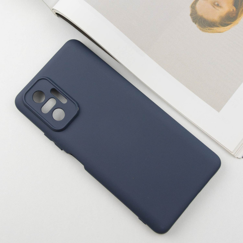 Фото Чехол TPU GETMAN Liquid Silk Full Camera для Xiaomi Redmi Note 10 Pro / 10 Pro Max (Синий / Midnight Blue) на vchehle.ua