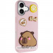 Чехол TPU Leather Toys для Apple iPhone 16e / 17e (6.1") (Capybara / Pink)