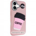 Чехол TPU Leather Toys для Apple iPhone 16e / 17e (6.1") (Coffee / Pink)
